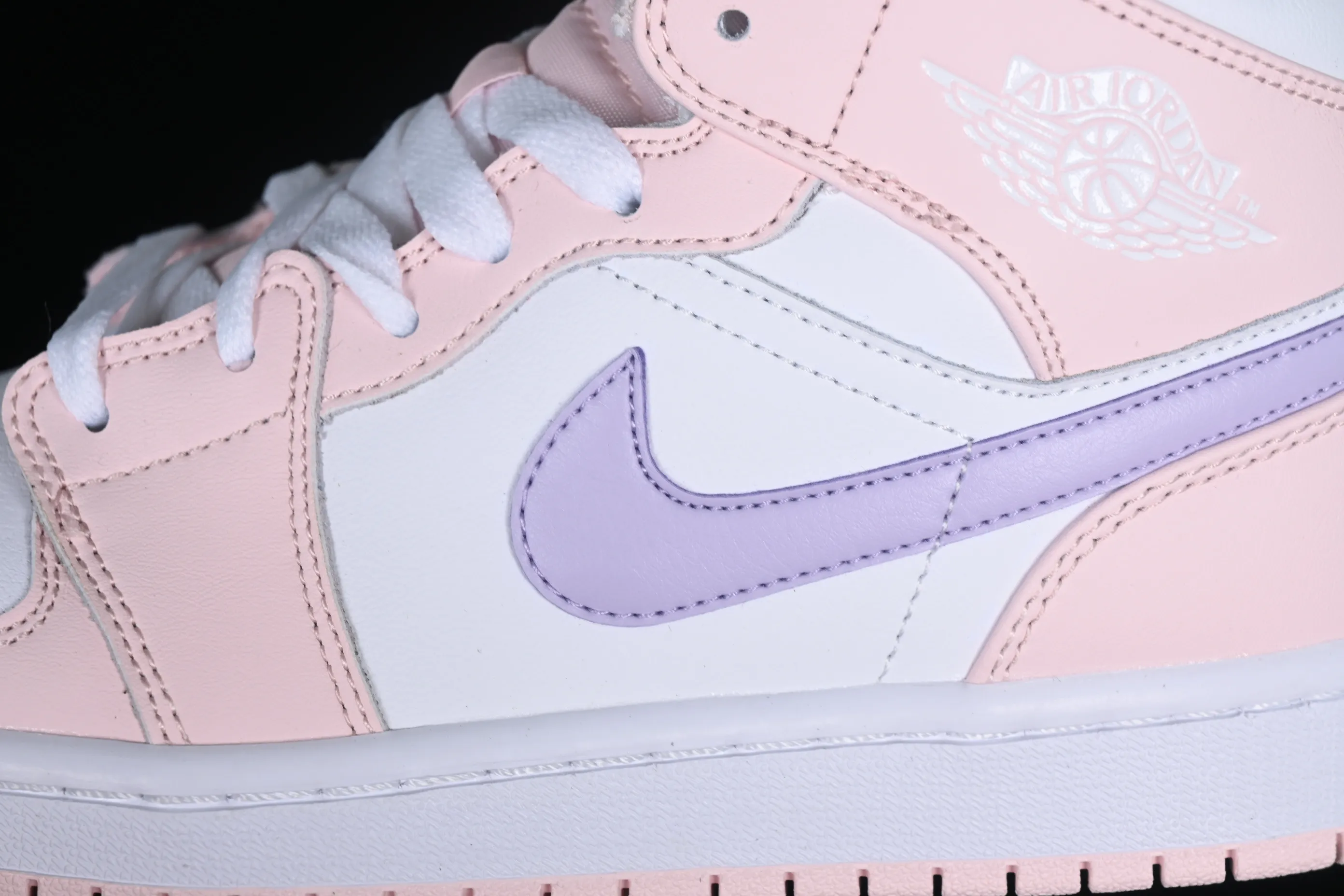 All categories Air Jordan Jordan series basketball shoes Air Jordan 1 Mid Air Jordan 1 Mid AJ1 Joe 1 cherry blossom pink and purple Chinese cultural casual sneakers FD8780-601